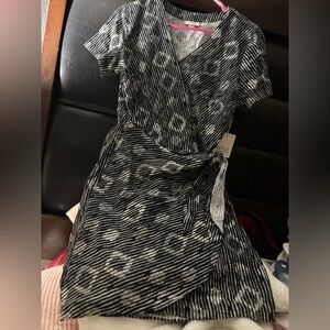 Ana a new approach Wrap dress with side tie. Black and white striped